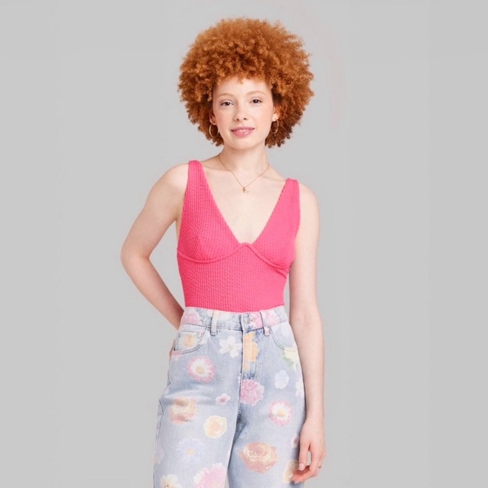 Wild fable hot pink bodysuit